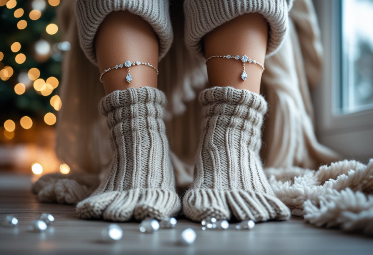 Sådan kombinerer du varme uldsokker med smykker med sten til vinterens fester